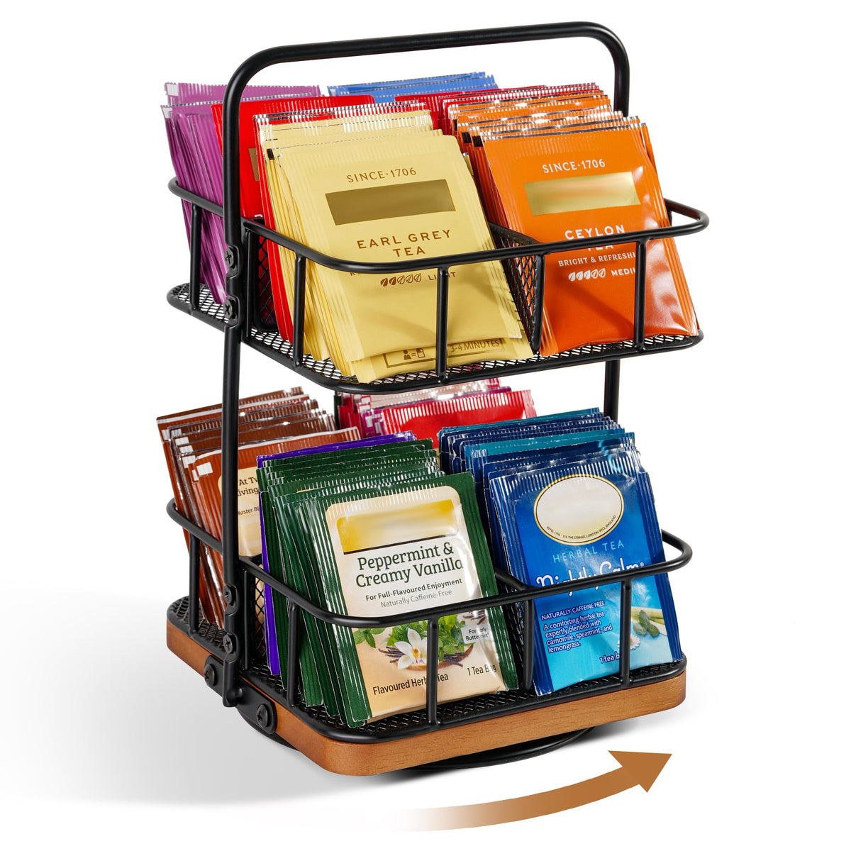 Tea Bunch base rotatoria 360 grados facilita acceso rápido a bolsitas