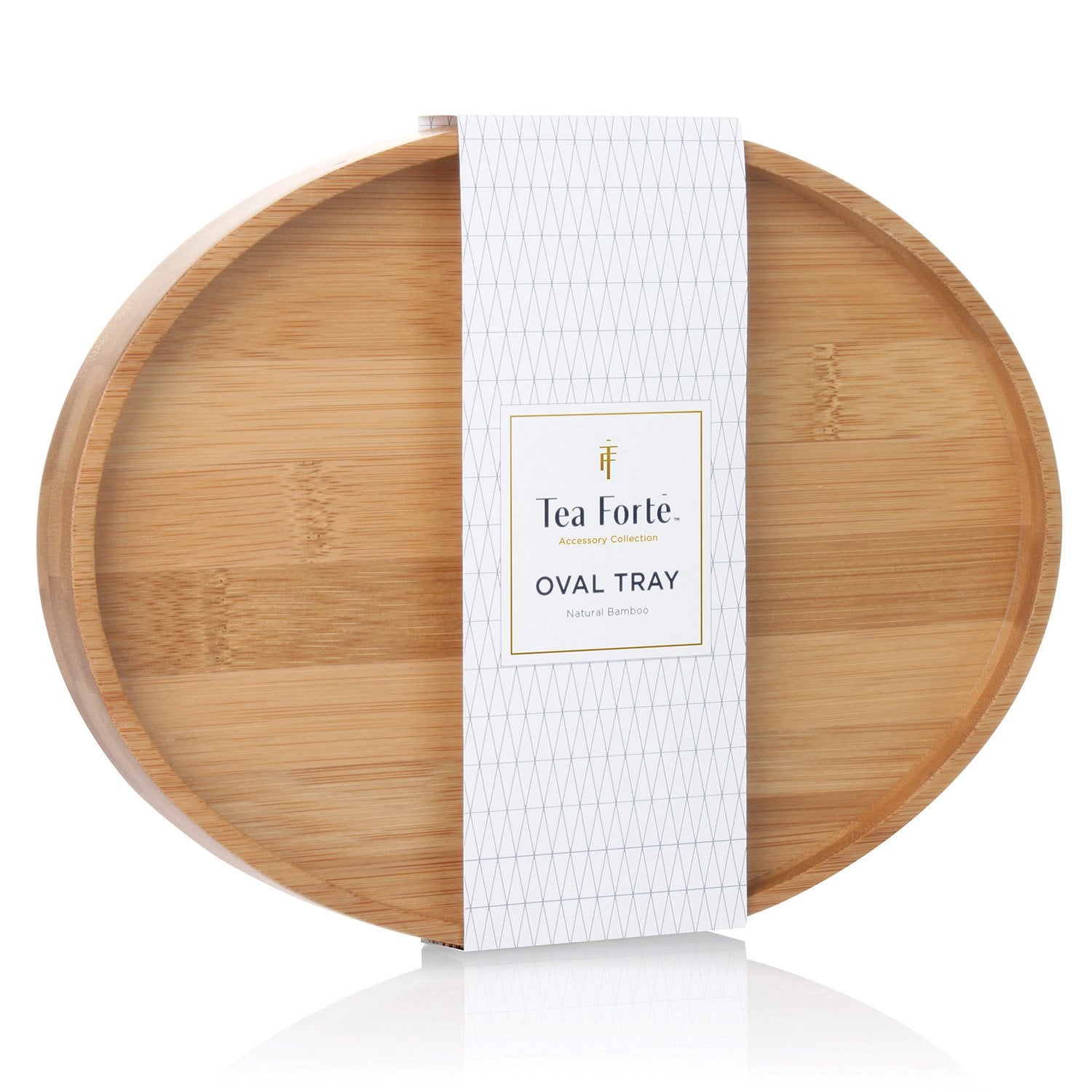 Tea Forte: bandeja ovalada de bambú natural para servir té con elegancia