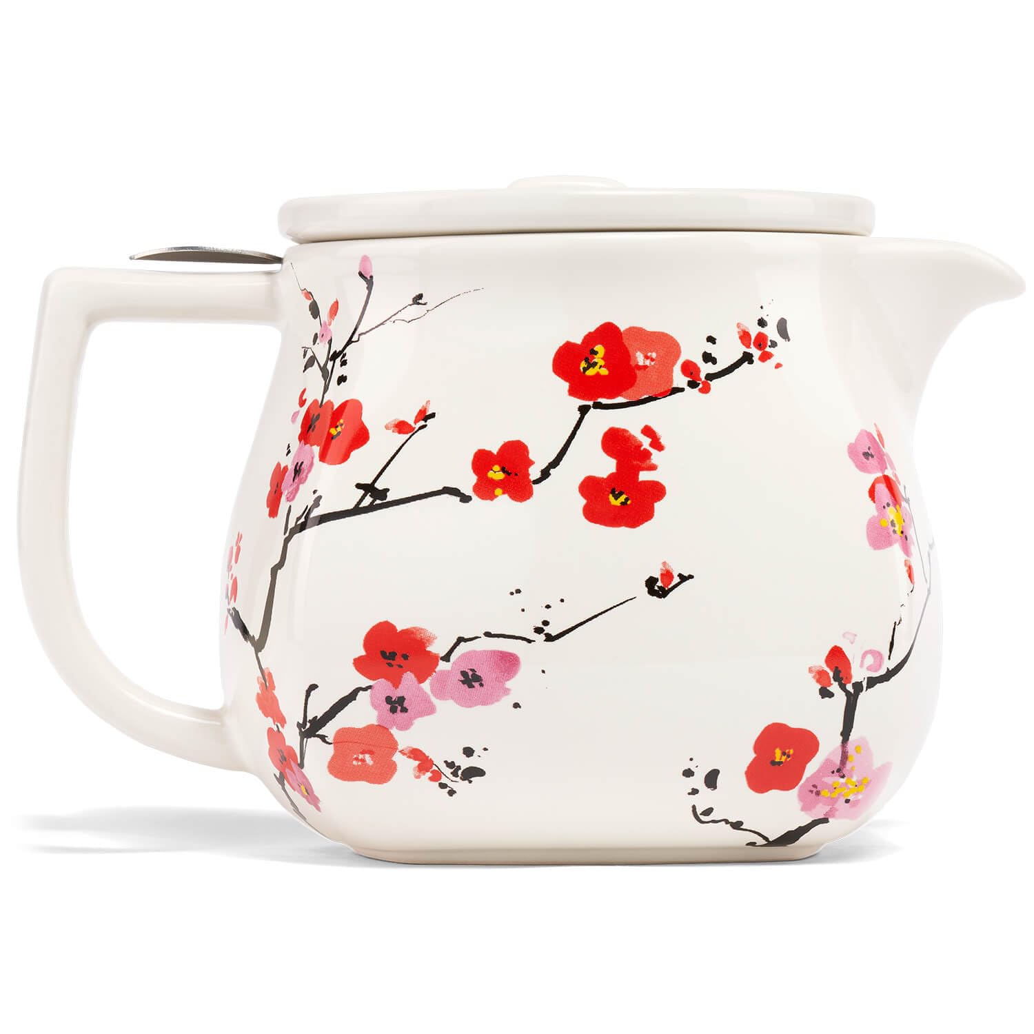 Tea Forte Fiore Sakura tetera cerámica de 24 oz para infusionar tés sueltos.
