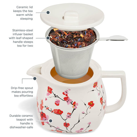 Tetera apta para lavavajillas y microondas; cuidado con el infusor en microondas.