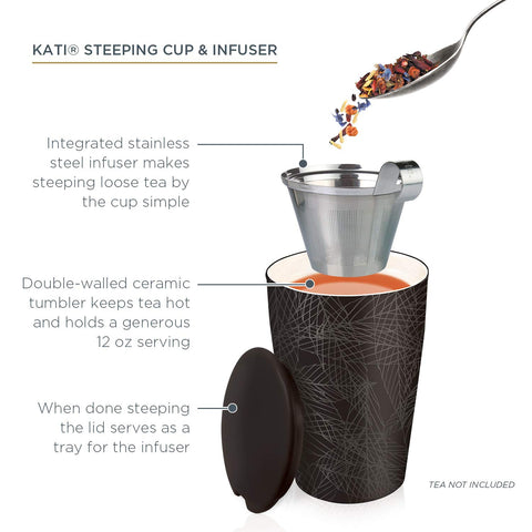 Tea Forte Kati: tapa removible para conservar la temperatura durante el infusionado.