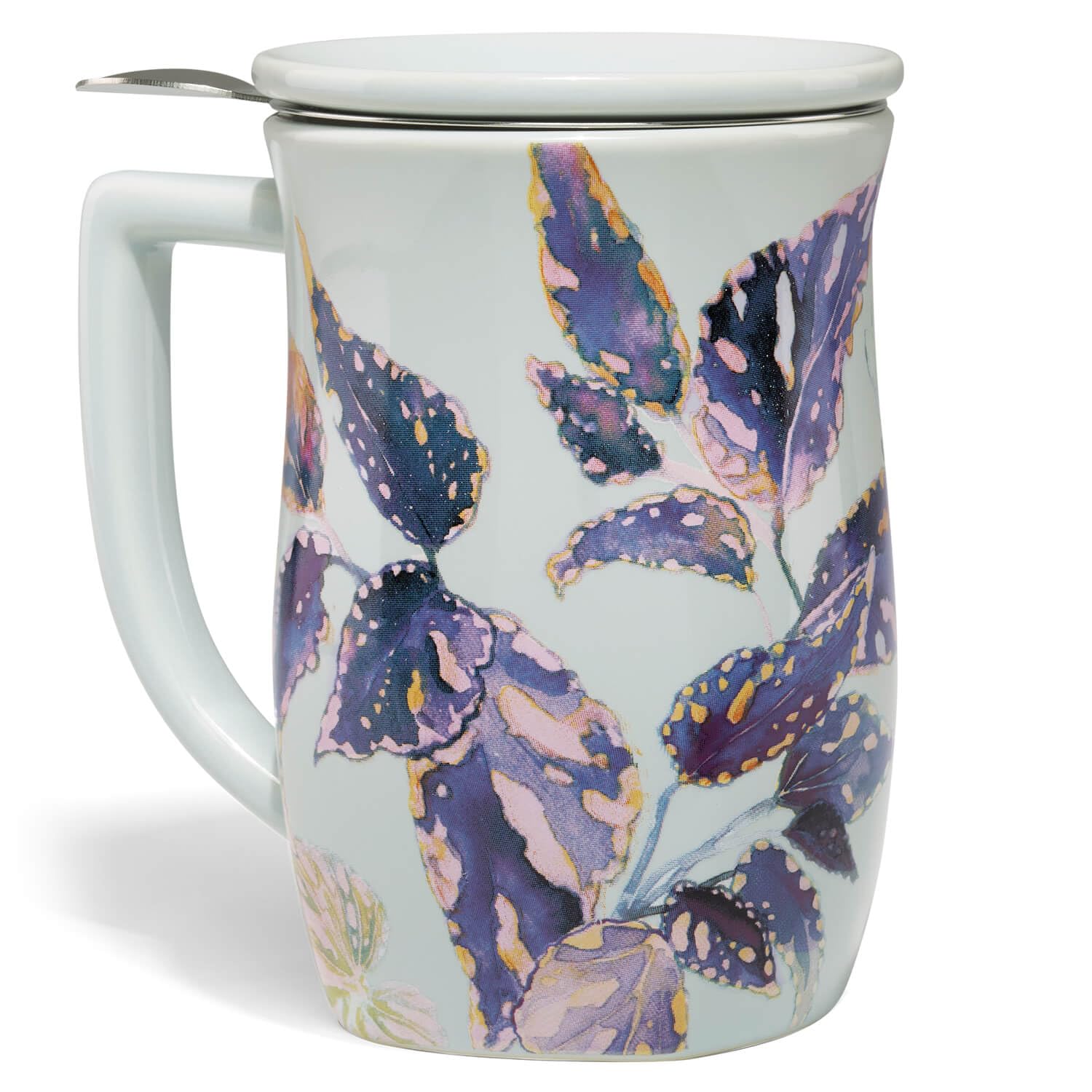 Taza Tea Forte Fiore de cerámica con infusor para té suelto sin residuos.