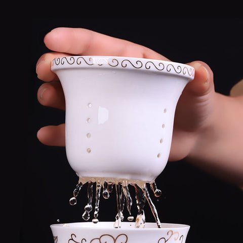 Tea Talent: infusor cerámico con filtro, prepara hojas sueltas sin sedimento.
