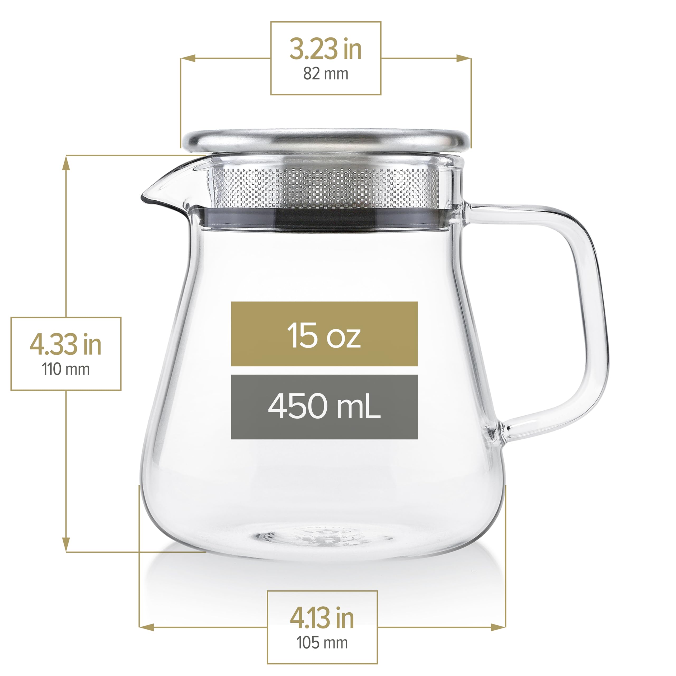 Teabloom capacidad 15 onzas para múltiples tazas.