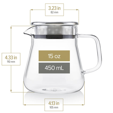 Teabloom capacidad 15 onzas para múltiples tazas.