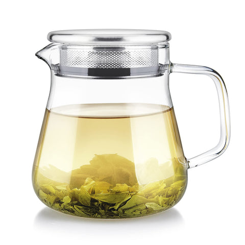 Teabloom vaso de cristal, claridad para té puro.