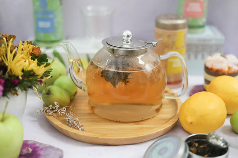 Tetera Teabloom Dublin de vidrio apta para estufa y calentamiento directo
