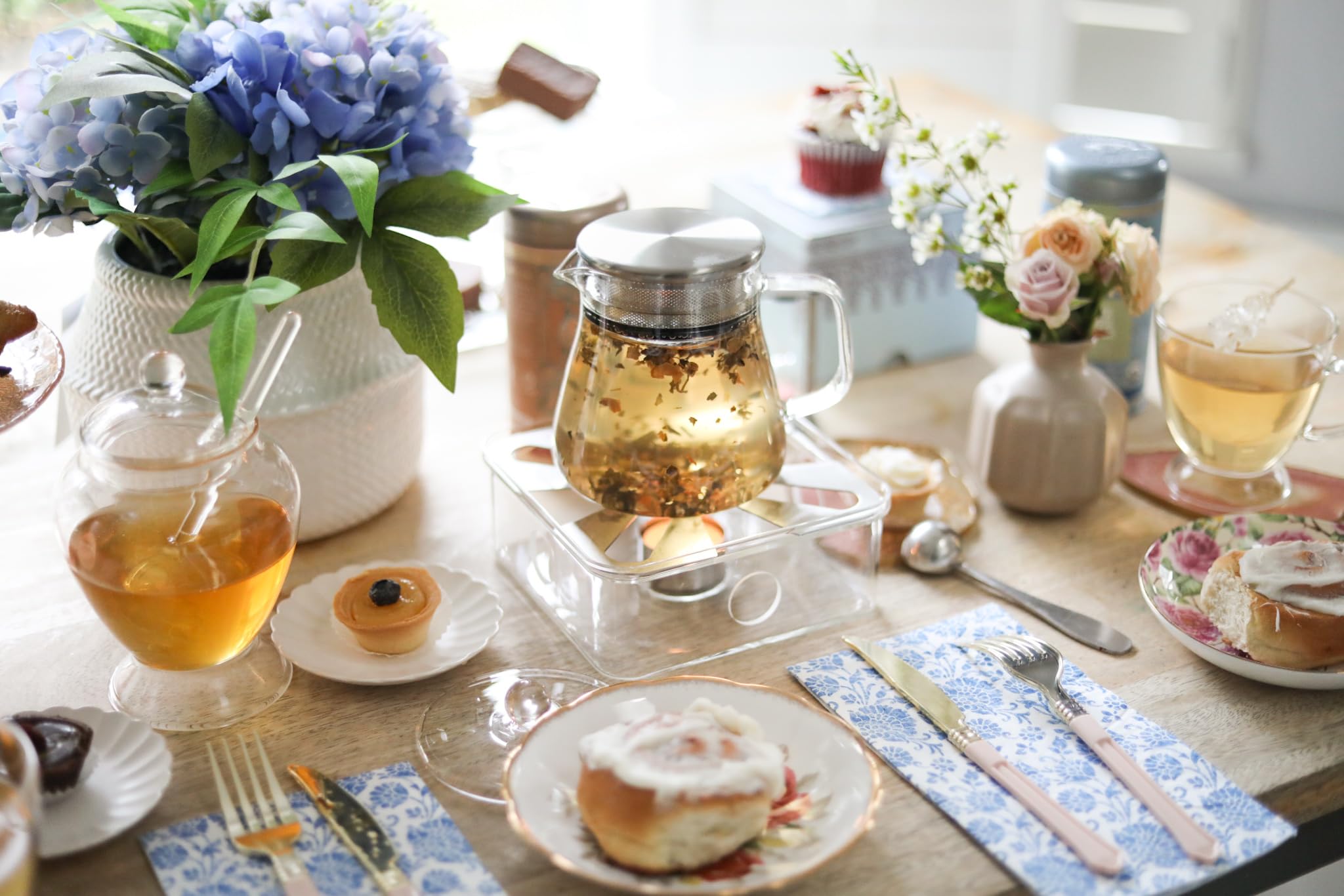 Teabloom filtración de acero inoxidable para infusión precisa.