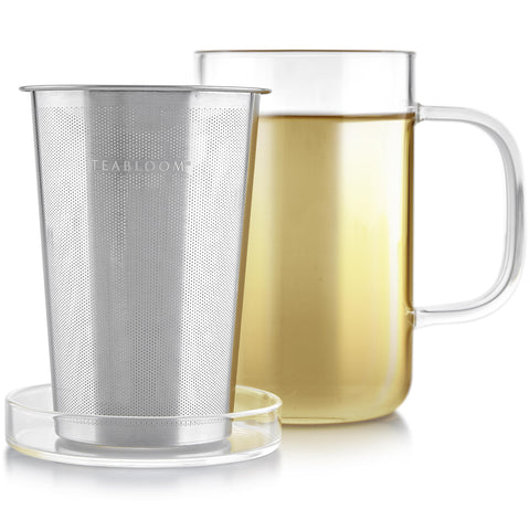 Teabloom infusor de acero inoxidable con perforaciones finas para mayor sabor