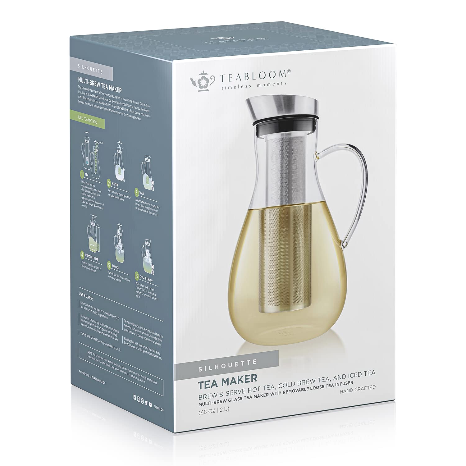 Teabloom mango ergonómico facilita verter con control.