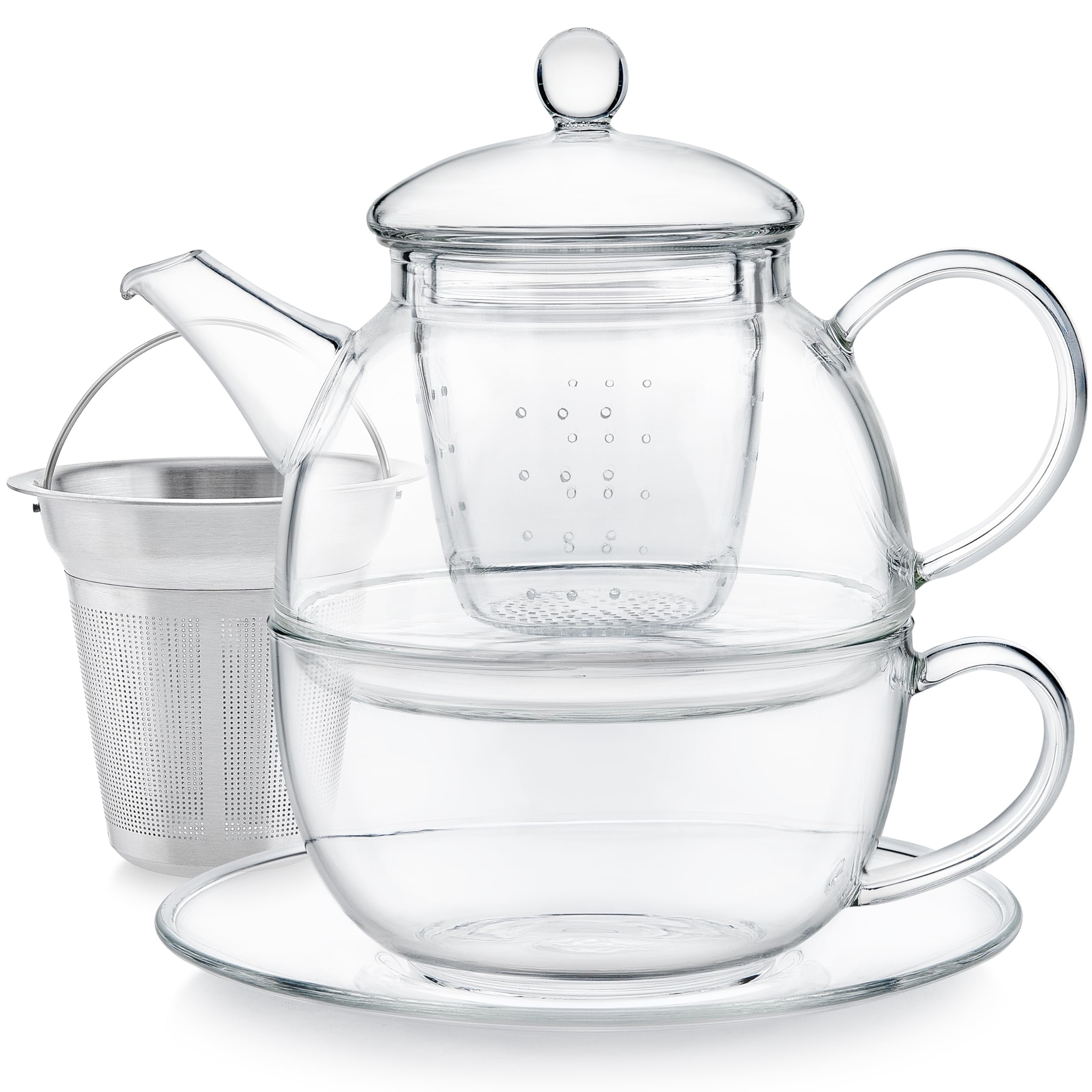 Teabloom Mindful Tea-for-One, infusor de cristal para infusiones florales.