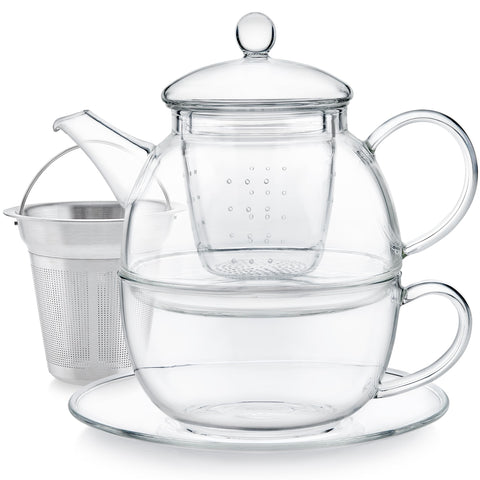 Teabloom Mindful Tea-for-One, infusor de cristal para infusiones florales.