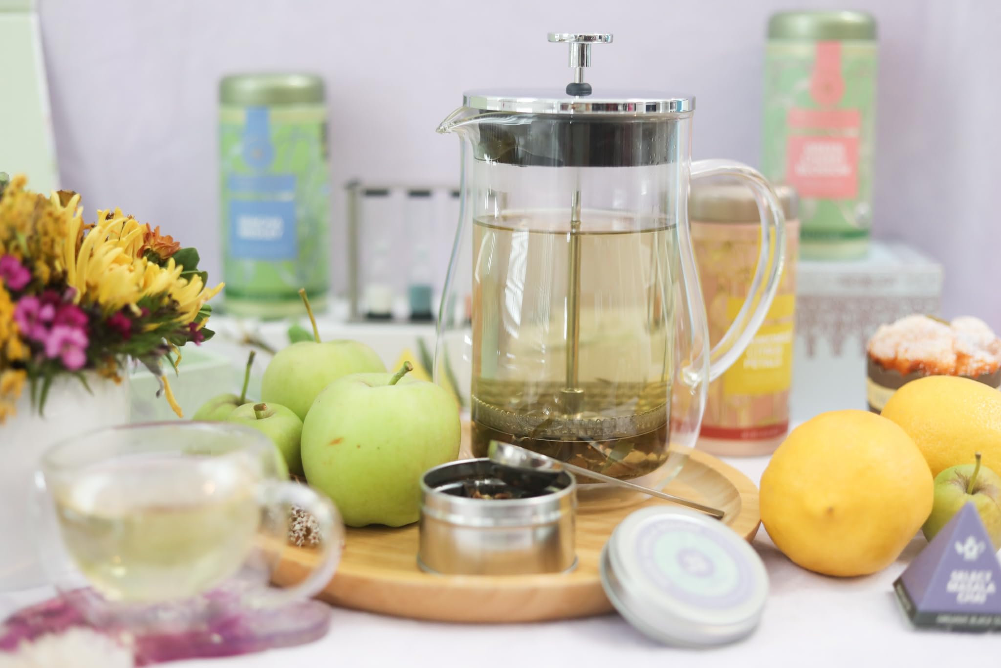 Teabloom prensa francesa de vidrio, 800 ml para té y café.