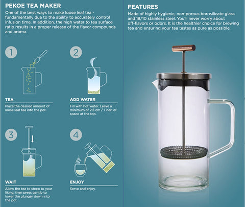 Teabloom prensa para té, diseño moderno que encaja en cocinas actuales.