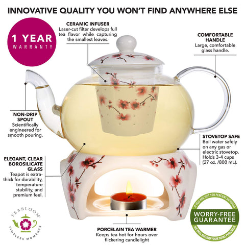 Tapa ventilada Teabloom para conservar aroma y temperatura.