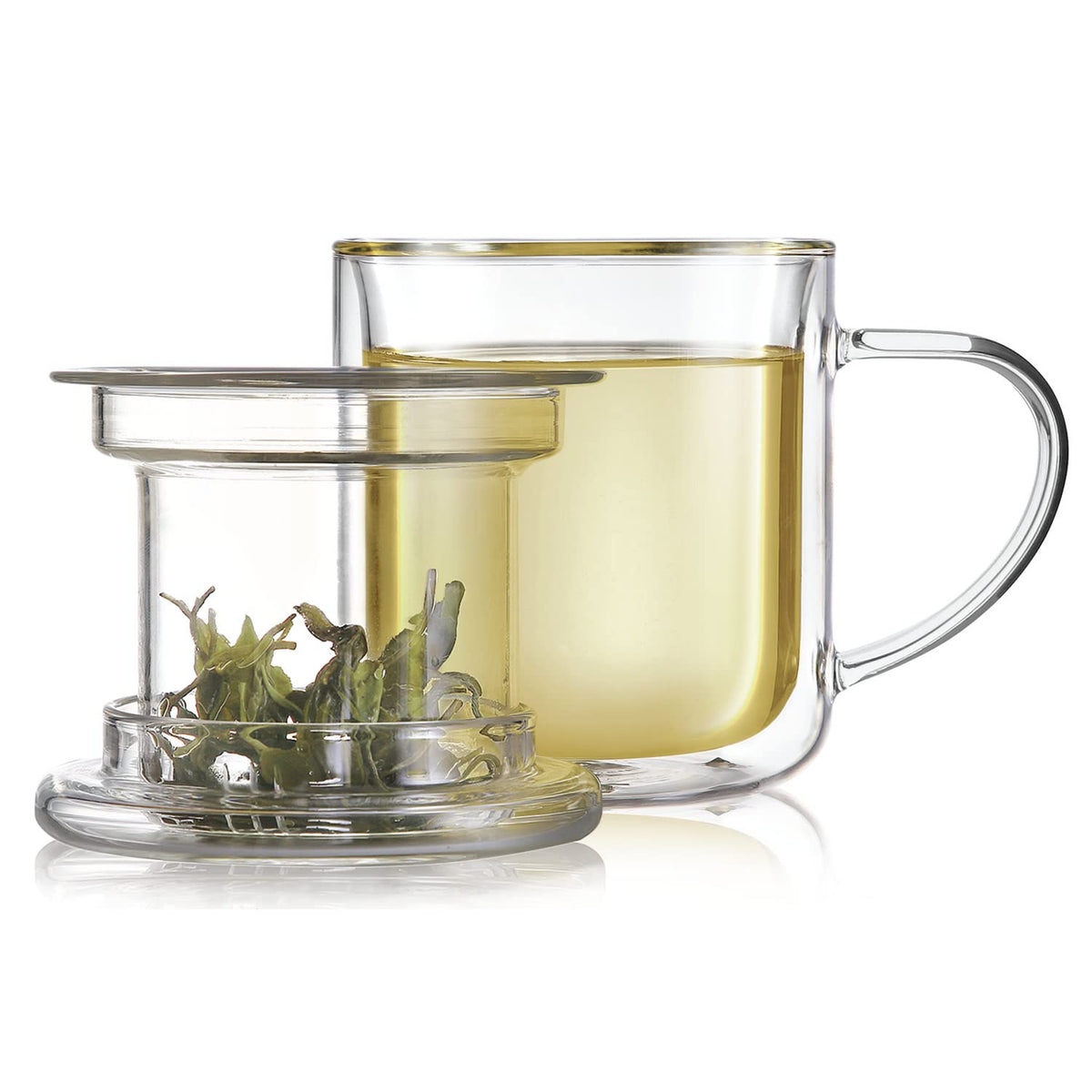 Teabloom: taza de vidrio borosilicato 8 oz para té de hojas enteras