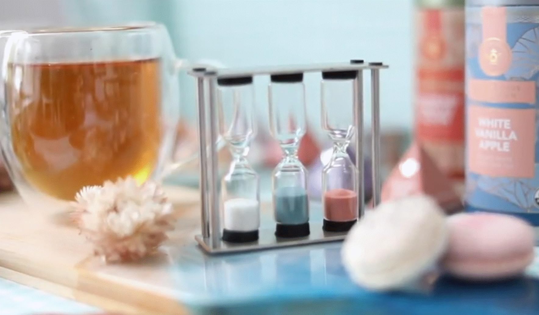 Teabloom temporizador de té, escena de cocina, lista para perfeccionar tu ritual.