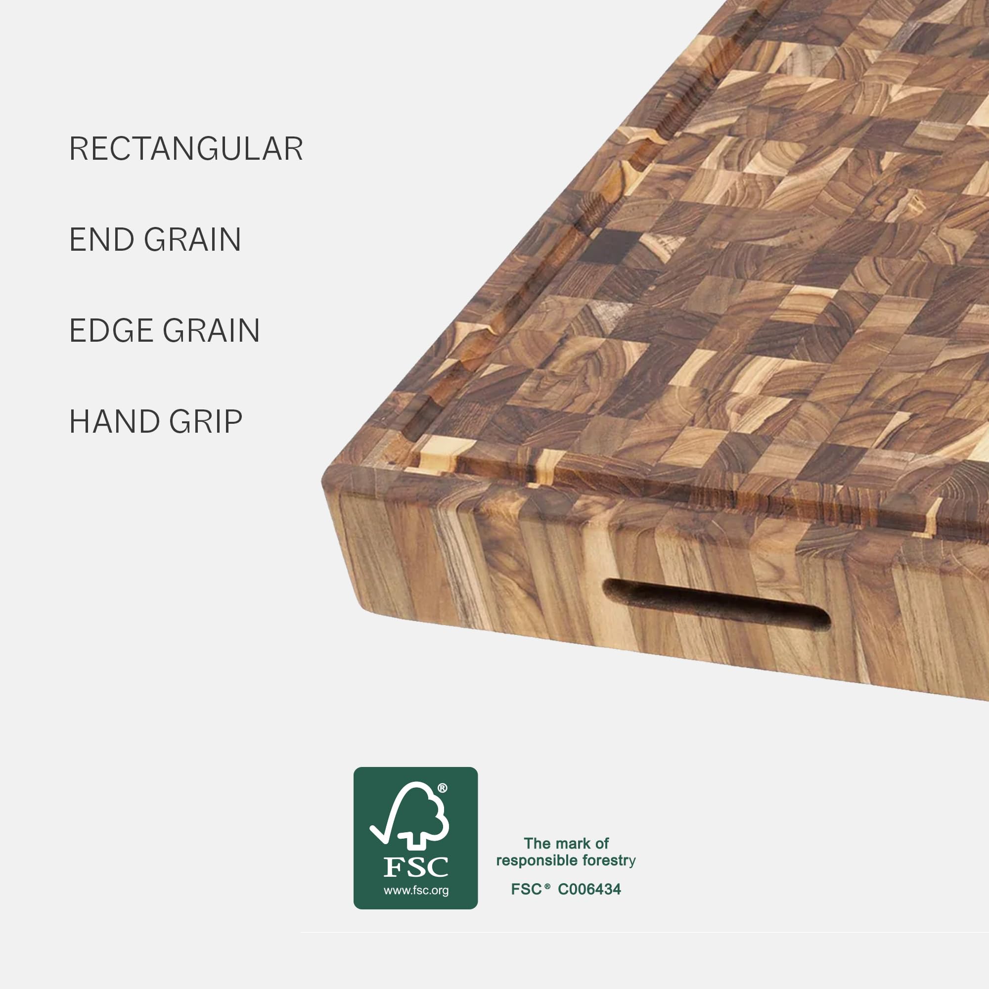 Tabla Teakhaus con acabado de grano final, duradera y elegante.