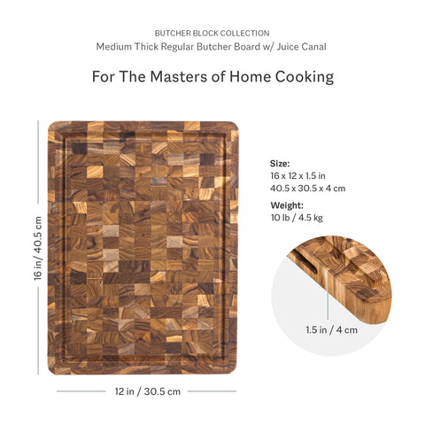 Teakhaus tabla de corte de dos caras, inversión práctica para cocinar.