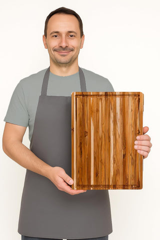 Teakhaus tabla de corte mediana: diseño reversible para dos usos.