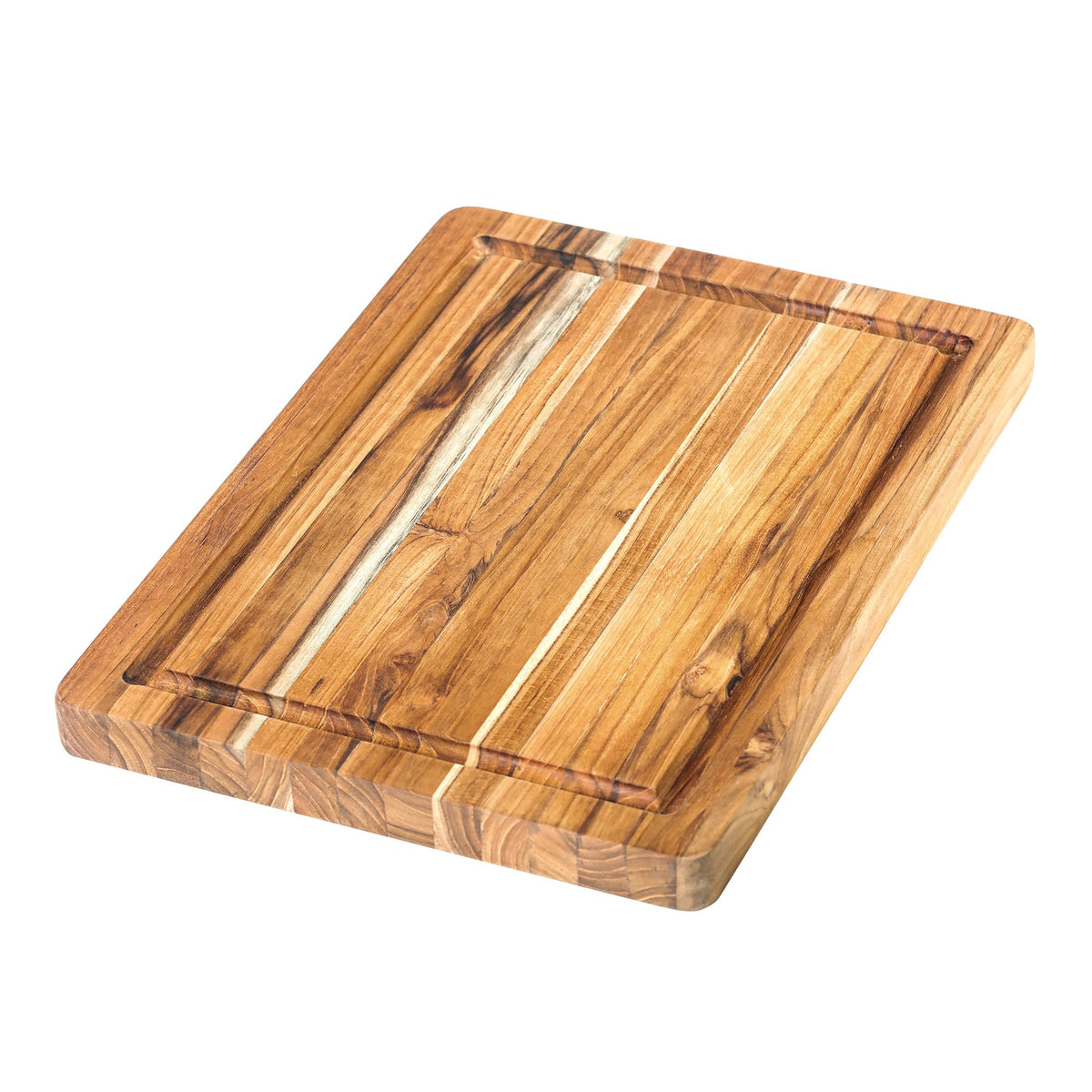 Tabla de corte Teakhaus pequeña con zanja para jugos, ideal para frutas y vegetales.