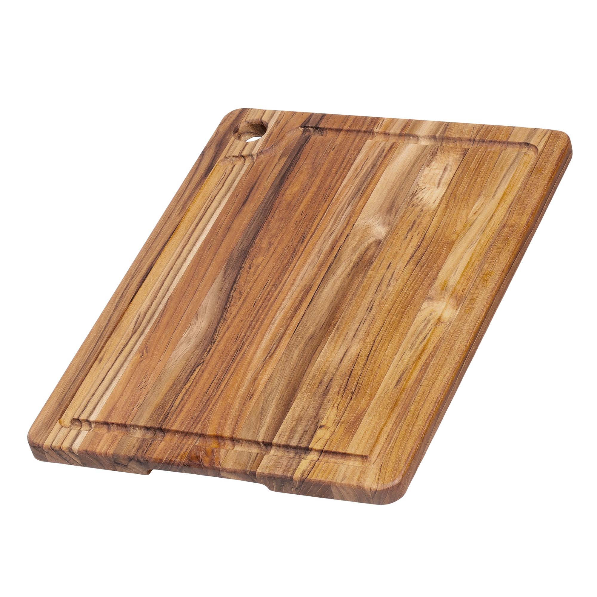 Teakhaus tabla de corte Teakhaus con agujero de esquina para colgar y servir.