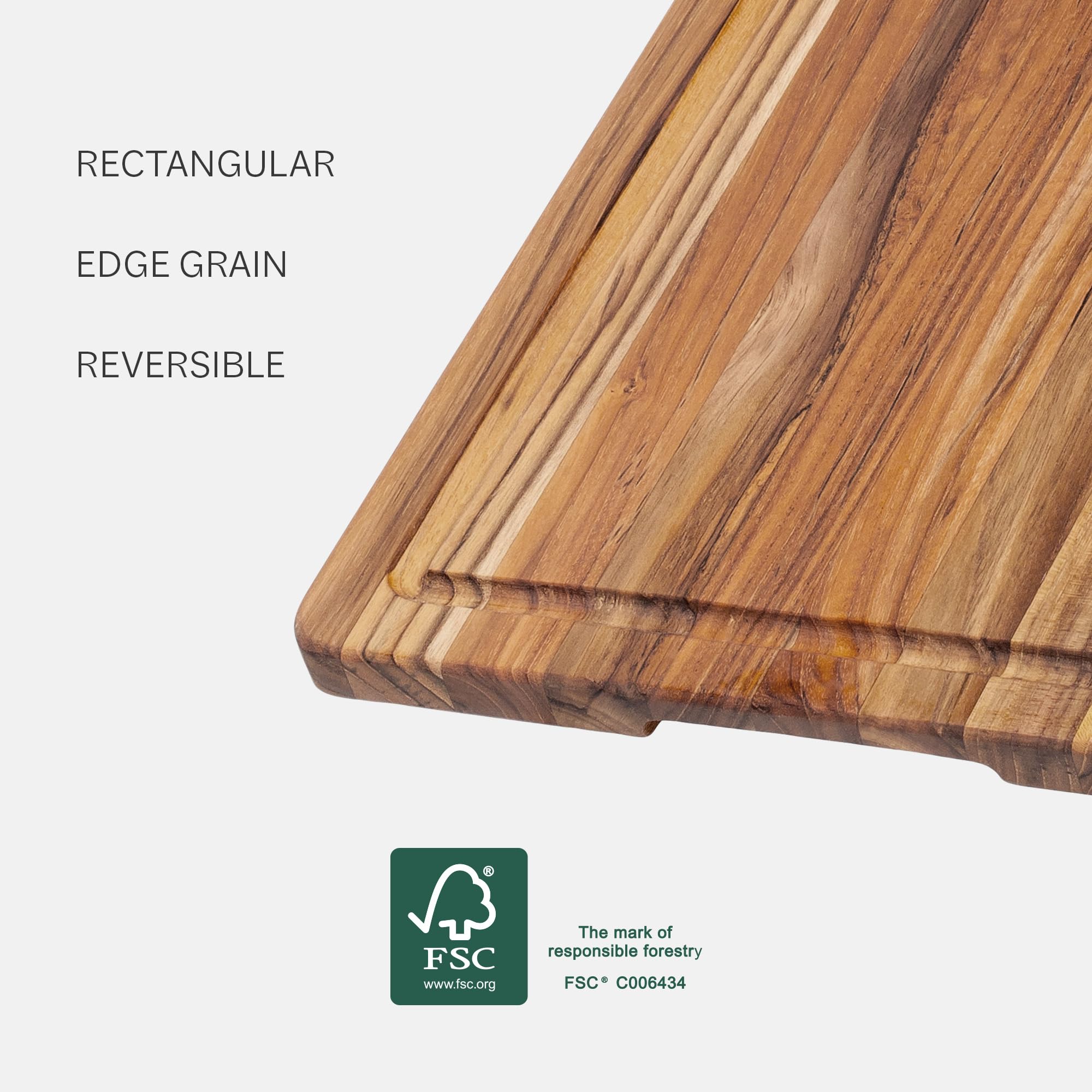 Teakhaus tabla de teca con grano natural para una superficie duradera.