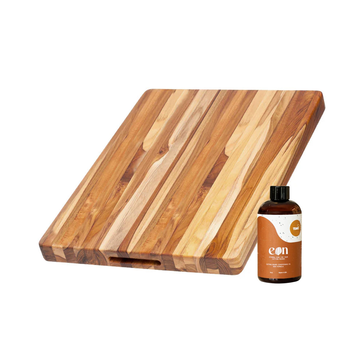 Teakhaus tabla de corte de madera con mango para manejo cómodo.
