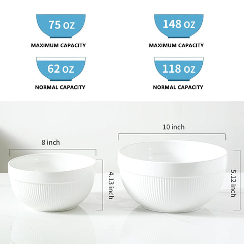 TEAKISS cuenco cerámico 8 pulgadas vista frontal, perfecto para masas pequeñas