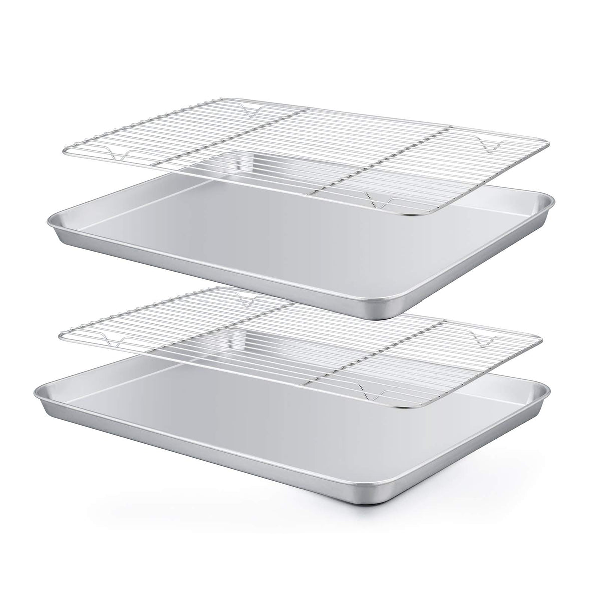 TeamFar bandeja horno 12,5 x 9,5 con rack, facilita hornear y desmoldar.