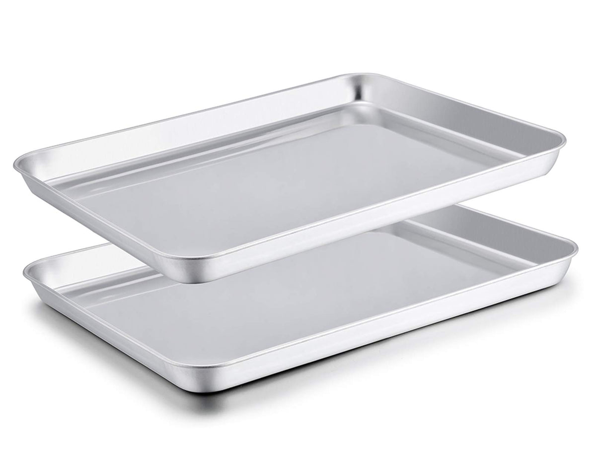 TeamFar bandeja horno externa 16x12x1: superficie duradera para hornear sin aluminio.