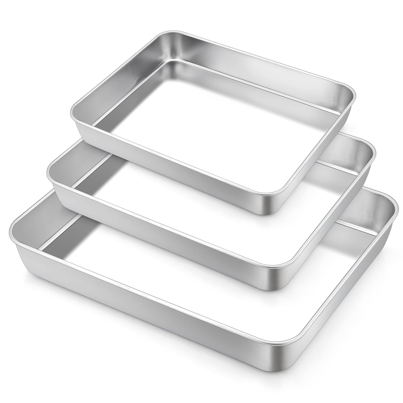 TeamFar bandeja rectangular grande para hornear con acabado cepillado facilita el desmolde.