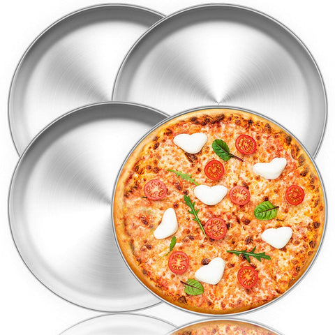 TeamFar bandeja para pizza de 12 pulgadas, conjunto de 4, ideal para porciones múltiples.