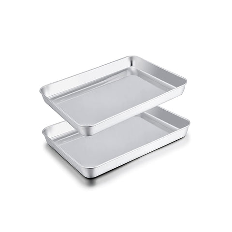 TeamFar bandejas para horno tostador en acero inoxidable con acabado duradero para hornear.