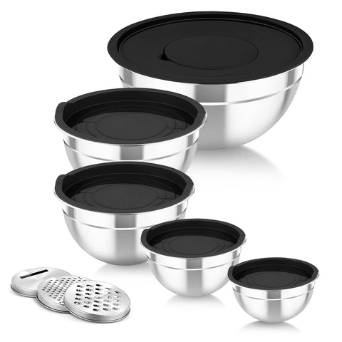 TeamFar bol mezclador de acero inoxidable 0,7 qt para mezclar ensaladas con facilidad.