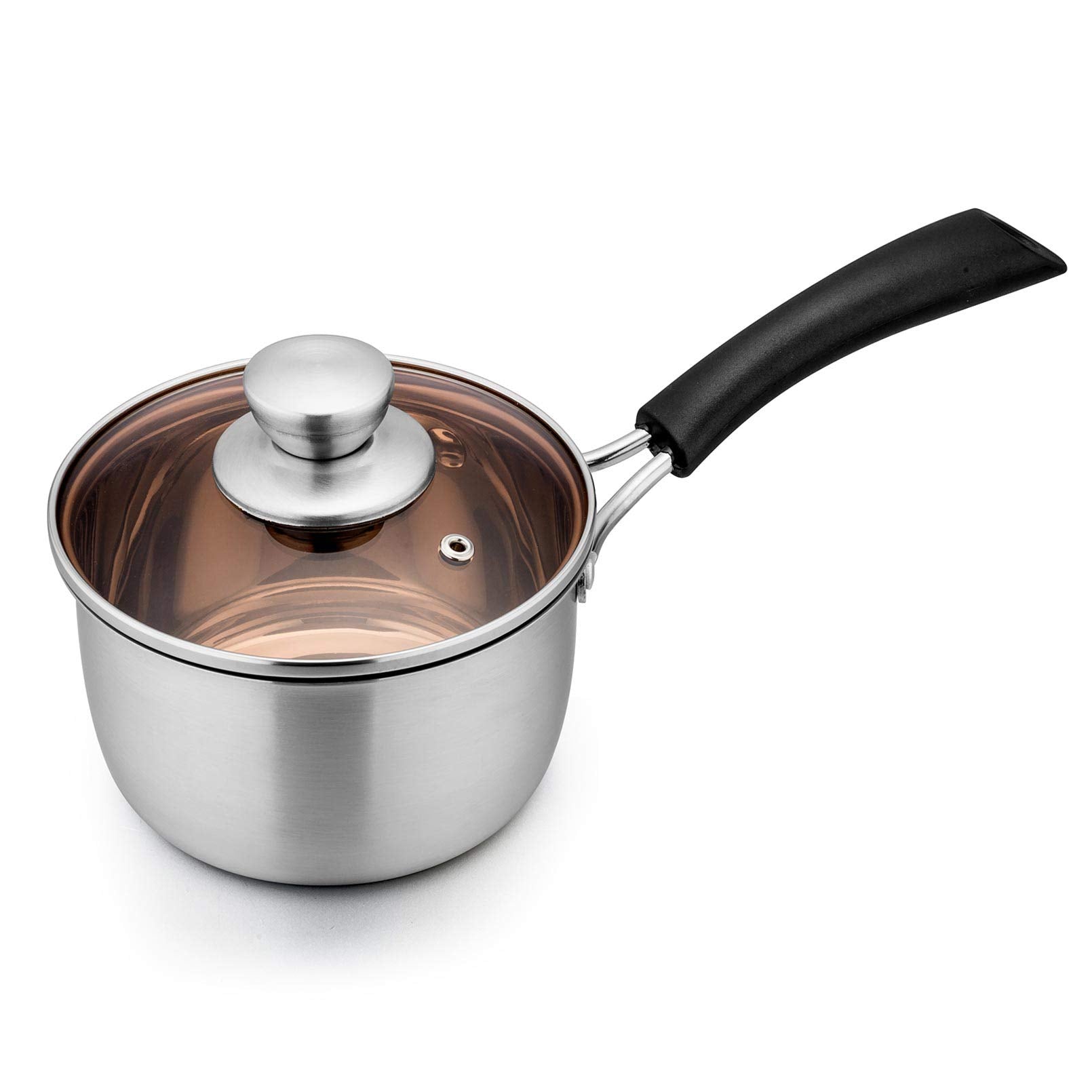 TeamFar cazo 1 litro acero inoxidable, cuerpo pulido para cocina diaria