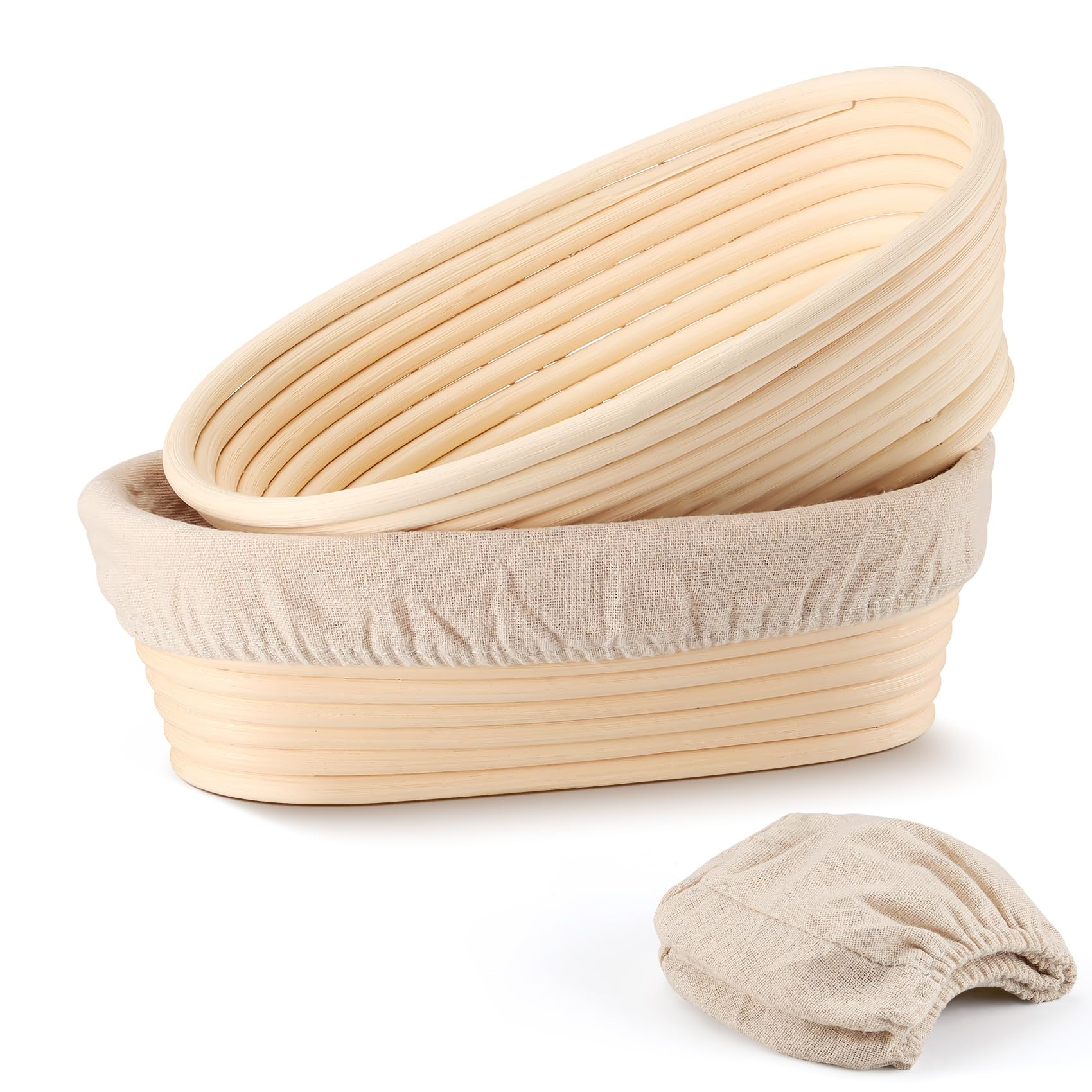 TeamFar cesta de fermentación ovalada de 10 pulgadas para pan artesanal con buena forma.