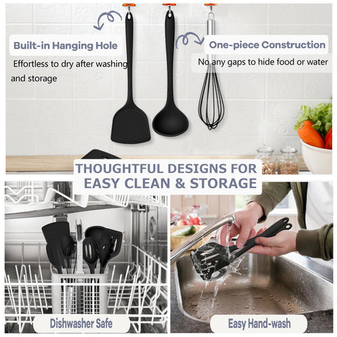 TeamFar espátula grande silicona, diseño ergonómico para mezclar sin esfuerzo.