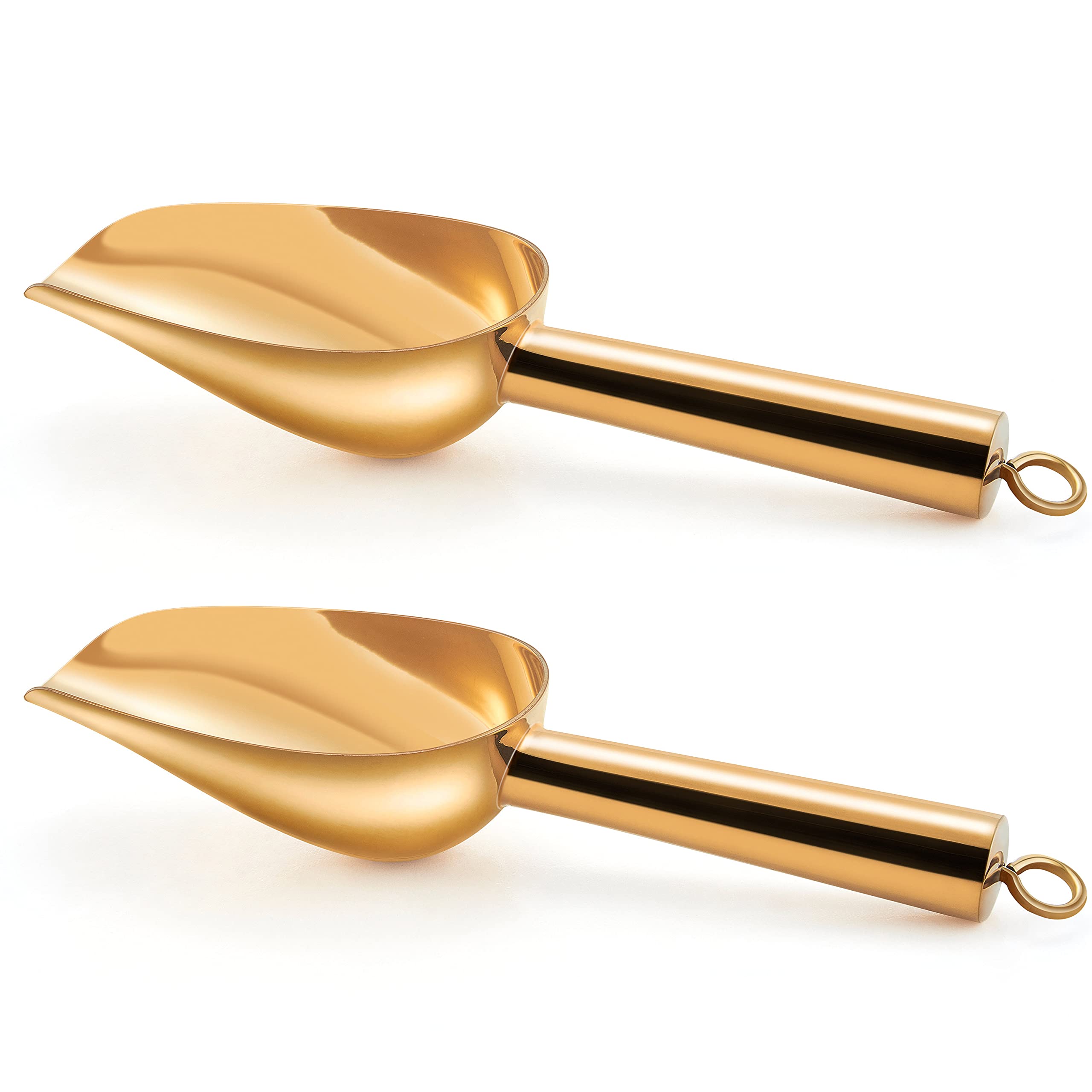 TeamFar mini cucharas doradas con acabado espejo para jarros, ideales para condimentos.