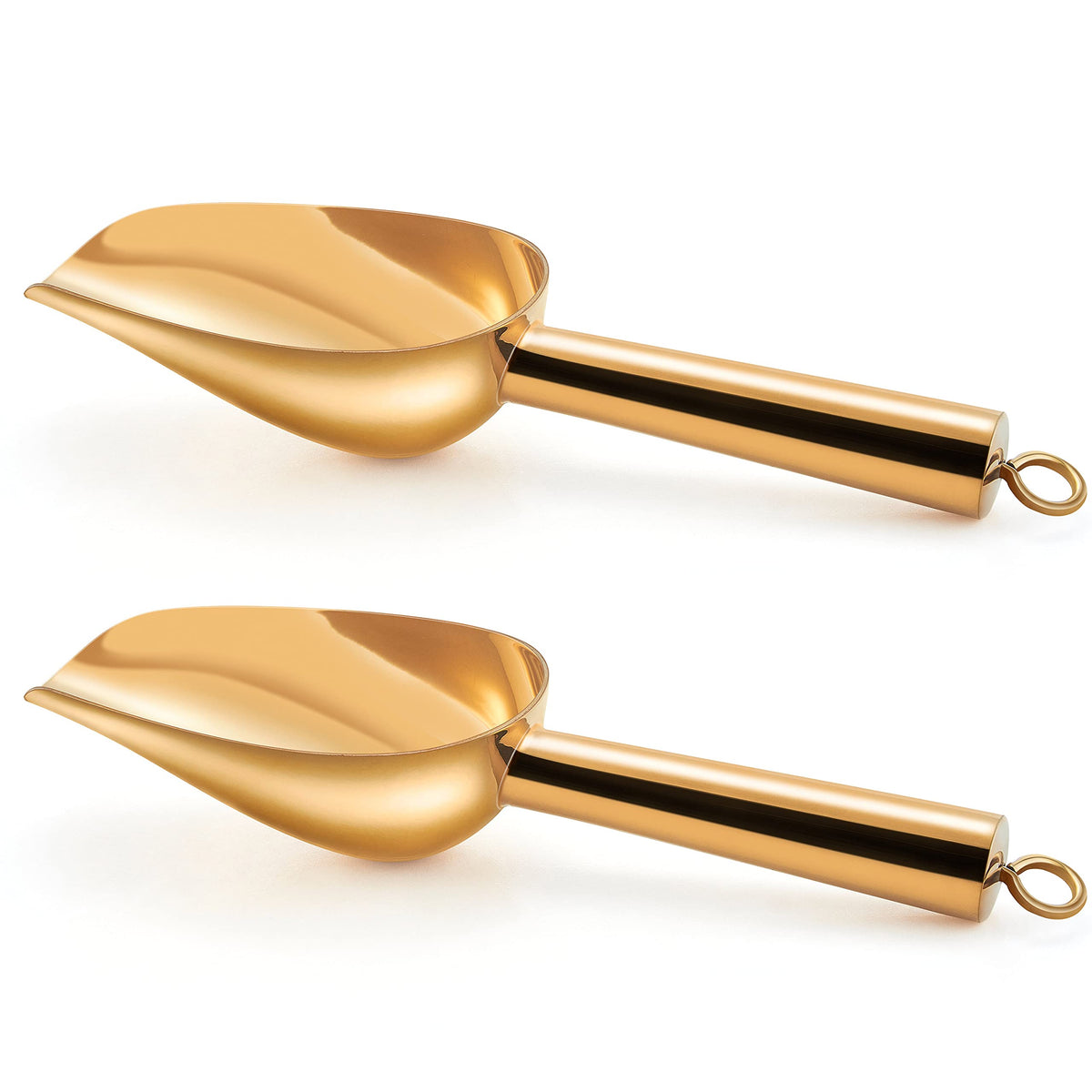TeamFar mini cucharas doradas con acabado espejo para jarros, ideales para condimentos.