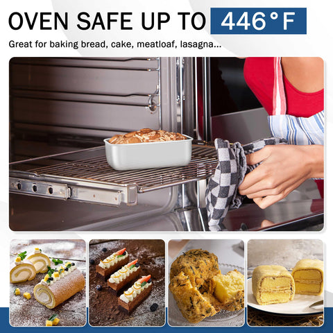 TeamFar Mini Molde Pan 3 Piezas, horneado a alta temperatura hasta 446°F