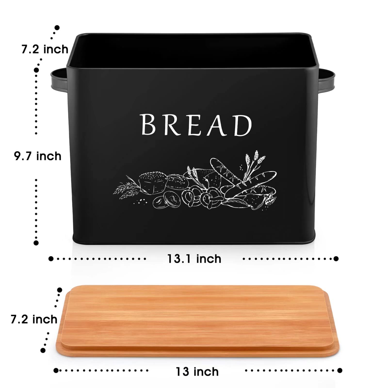 TeamFar Panera de metal negro con acabado resistente para cocina.
