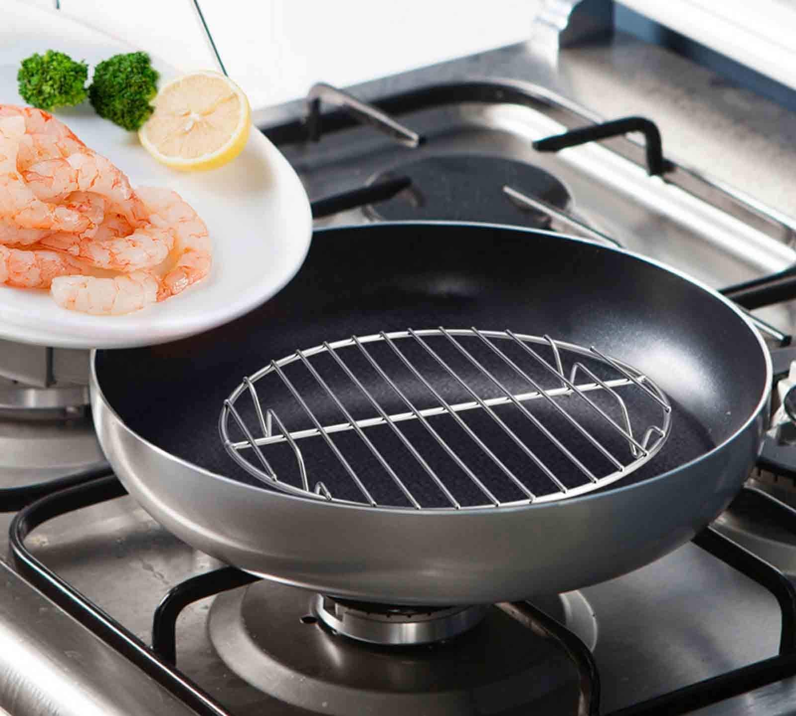 TeamFar juego de tres rejillas redondas, variedad de tamaños para recetas diversas.