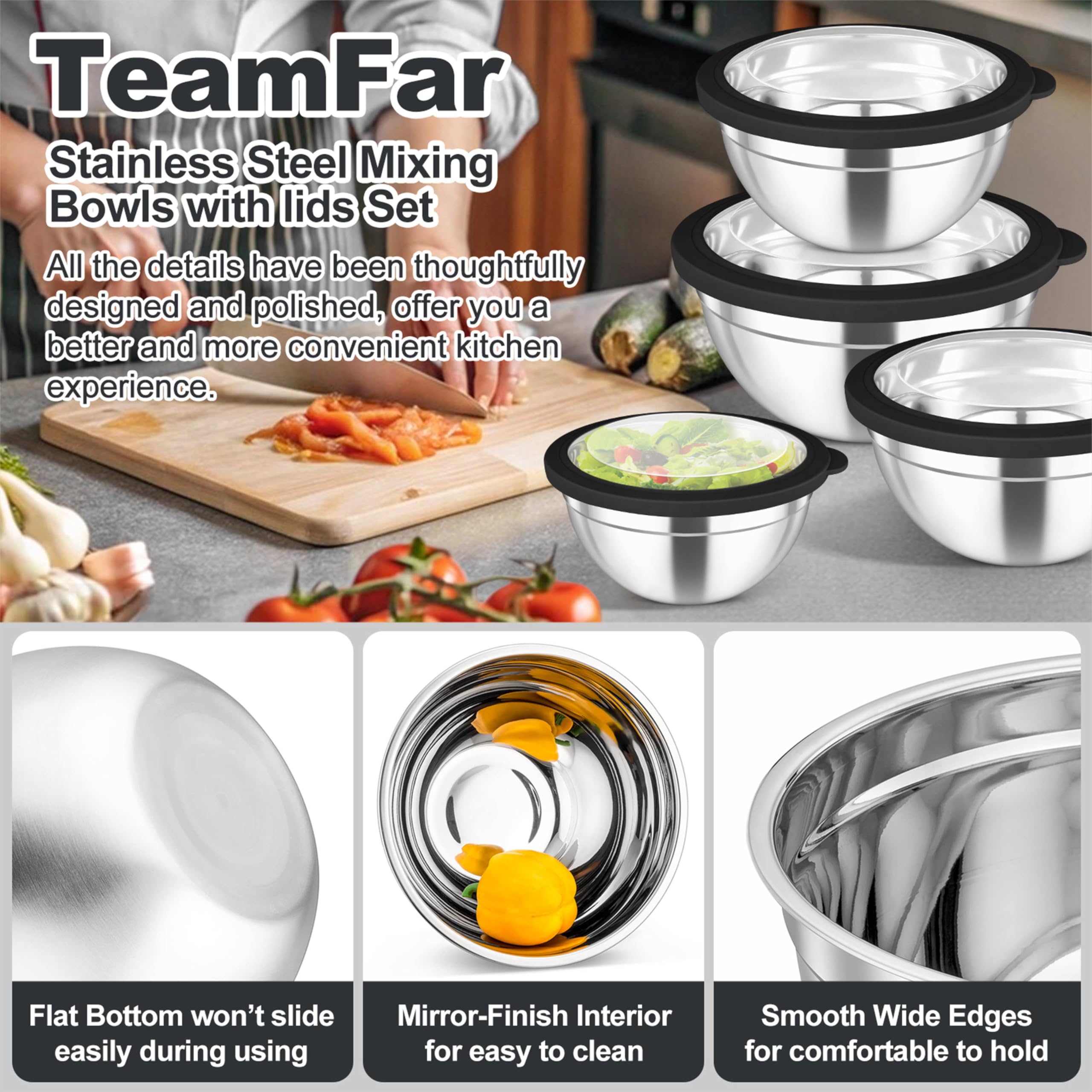 TeamFar tapas herméticas translúcidas permiten ver el contenido