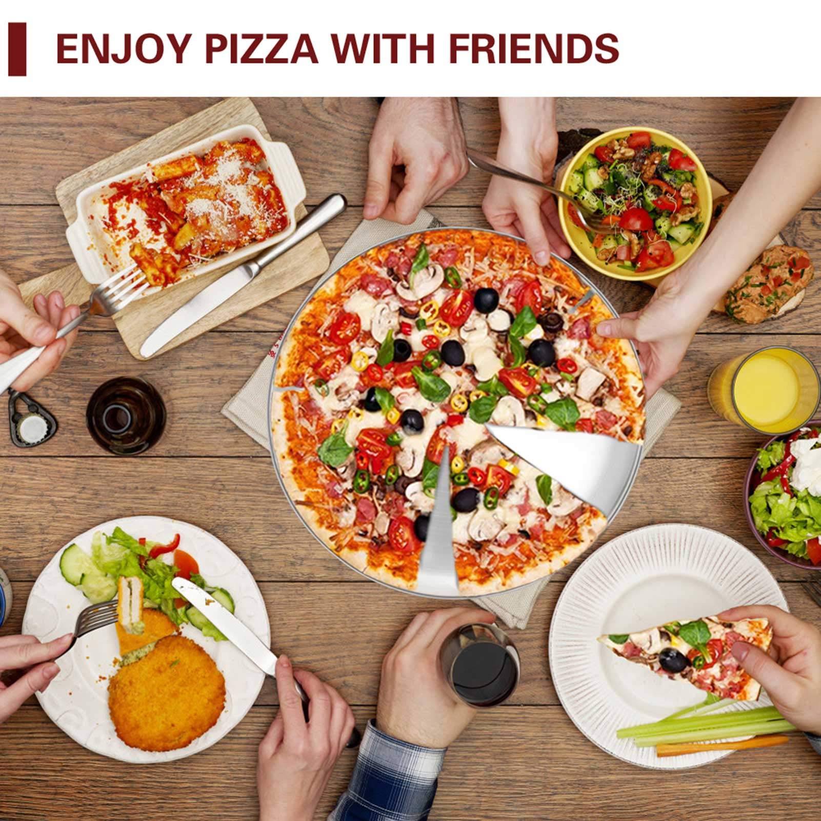 TeamFar uso versátil para pizzas, ensaladas y aperitivos.