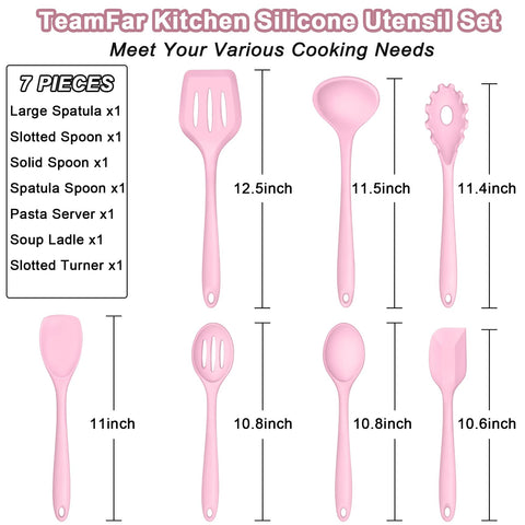 TeamFar cucharón silicona rosa, perfecto para servir sopas y caldos sin manchas
