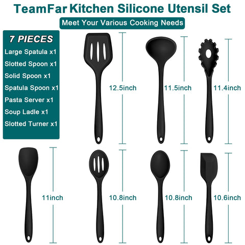 TeamFar espatula recta de silicona, mango ergonomico para un agarre cómodo.