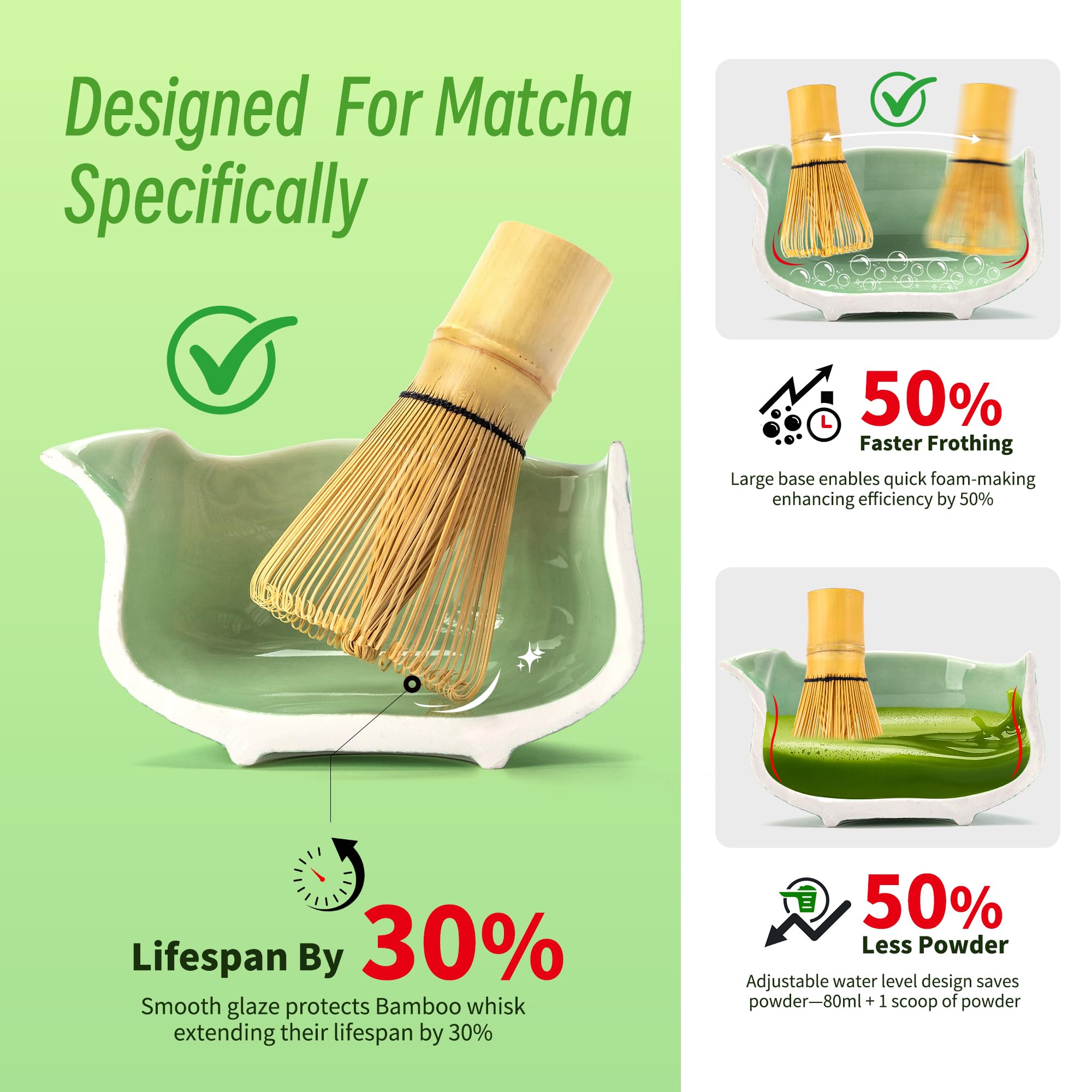 TEANAGOO cuchara de bambú para medir matcha con precisión