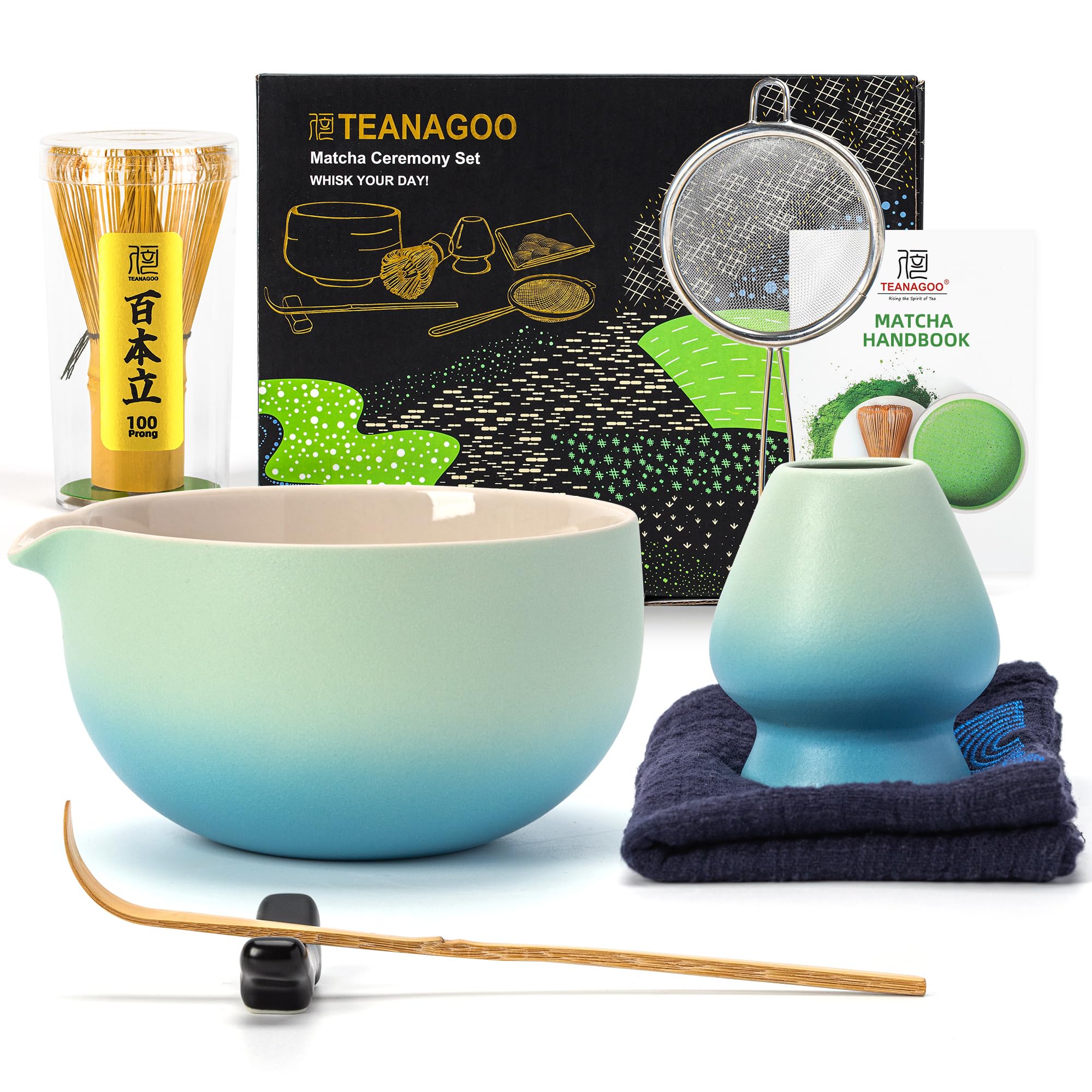 TEANAGOO set de matcha con batidor azul para té ceremonial