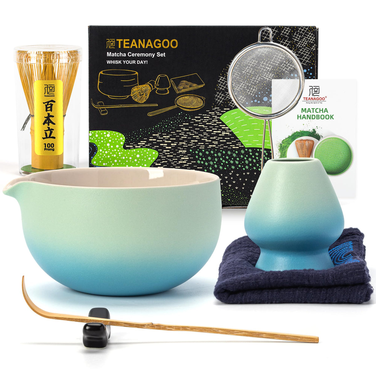 TEANAGOO set de matcha con batidor azul para té ceremonial